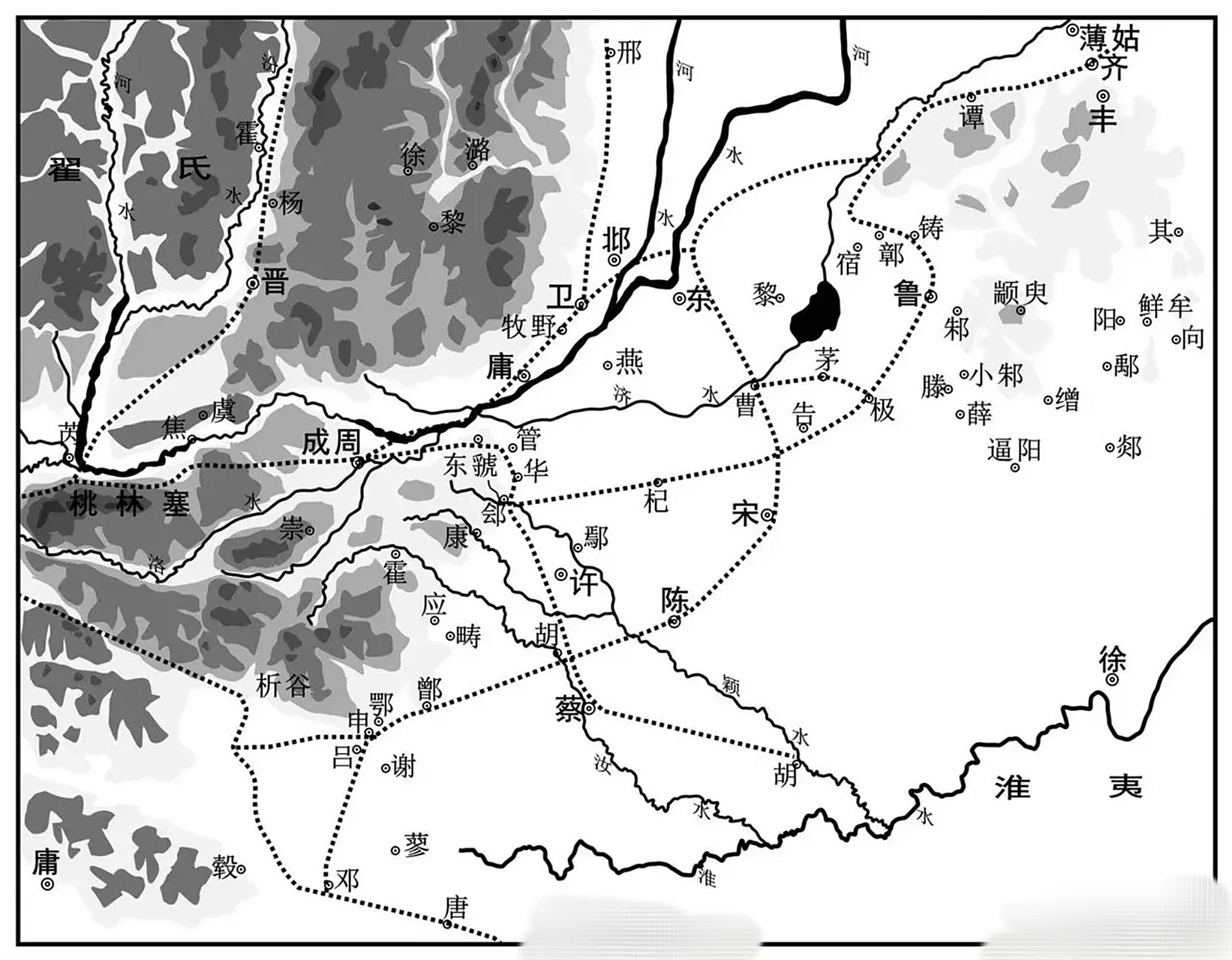 西周官道走向示意图