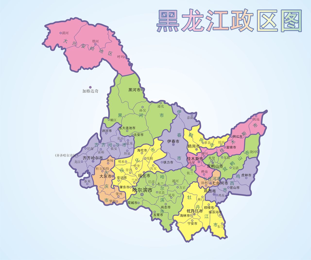 黑龙江省地图可放大图片