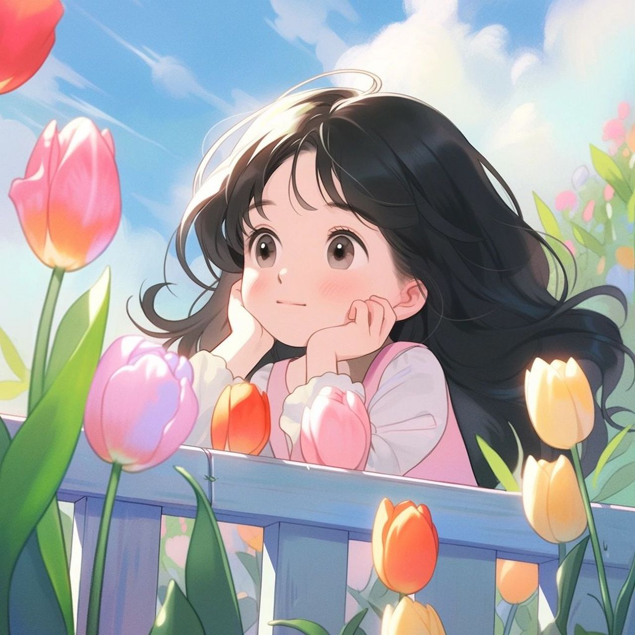 女生头像:想你的时候,我会仰望天空,那白白的云,那蓝蓝的天,那空中的