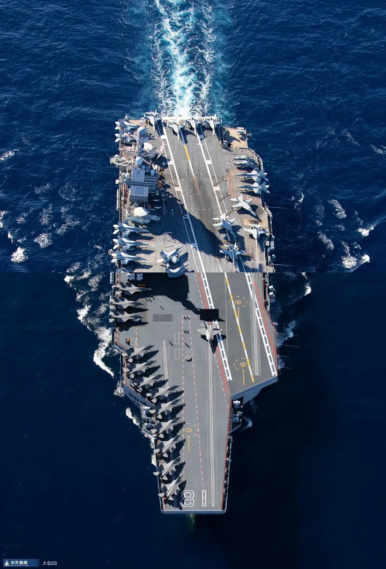 福建号与福特号航空母舰