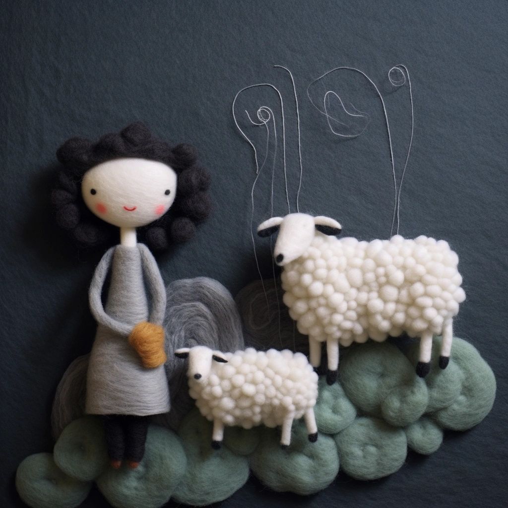 羊毛毡画简单图片