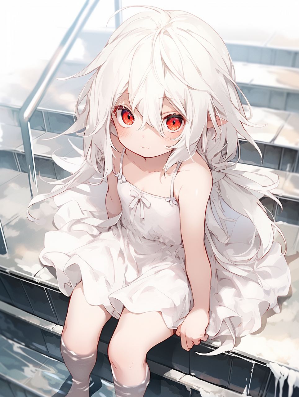 二次元# 白发红曈的可爱萝莉[awsl],不过怎么有点幻视成《夏日重现》