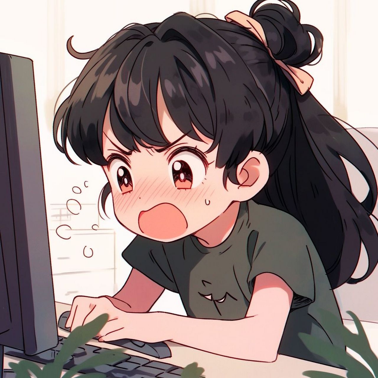 疯狂加班的女生打工人专属头像