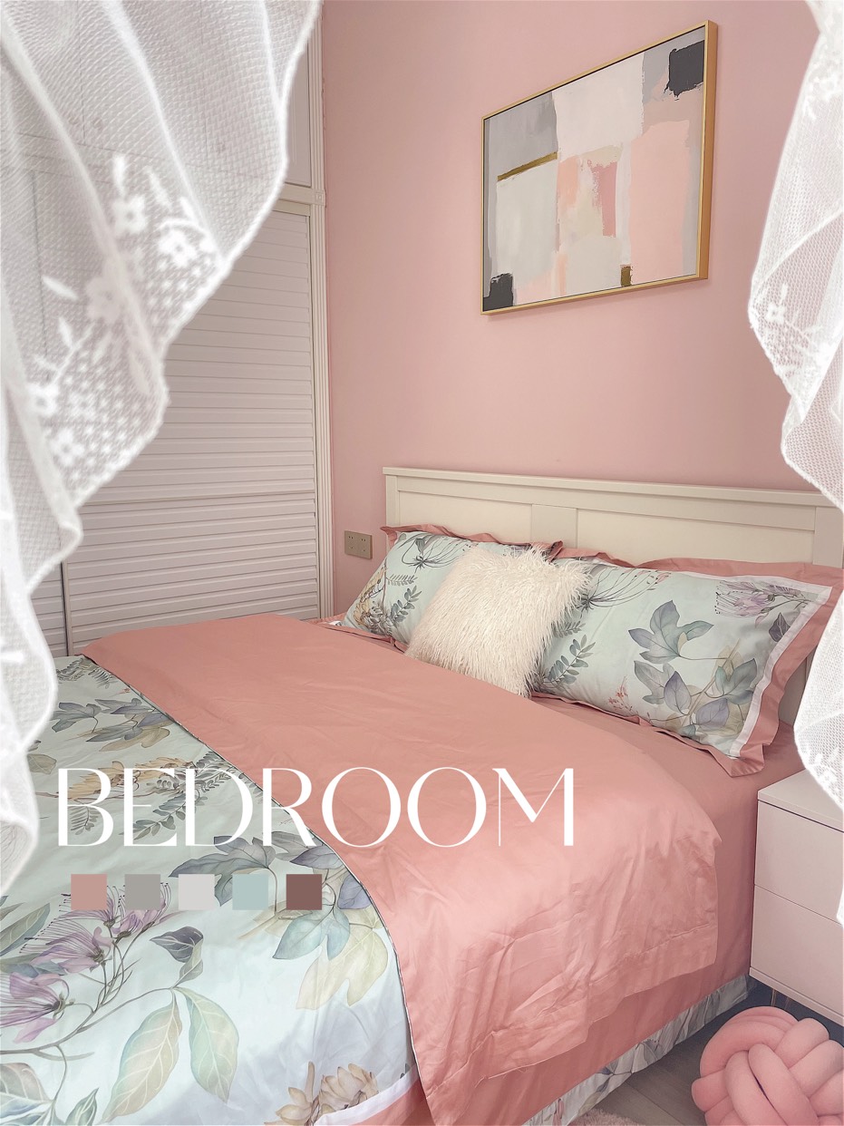 次卧乳胶漆立邦蔷薇,比普通粉色更深一点,质感更好,我家颜色也稍微有