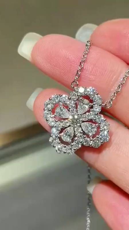 海瑞温斯顿四叶草 钻石项链#项链#同城-度小视