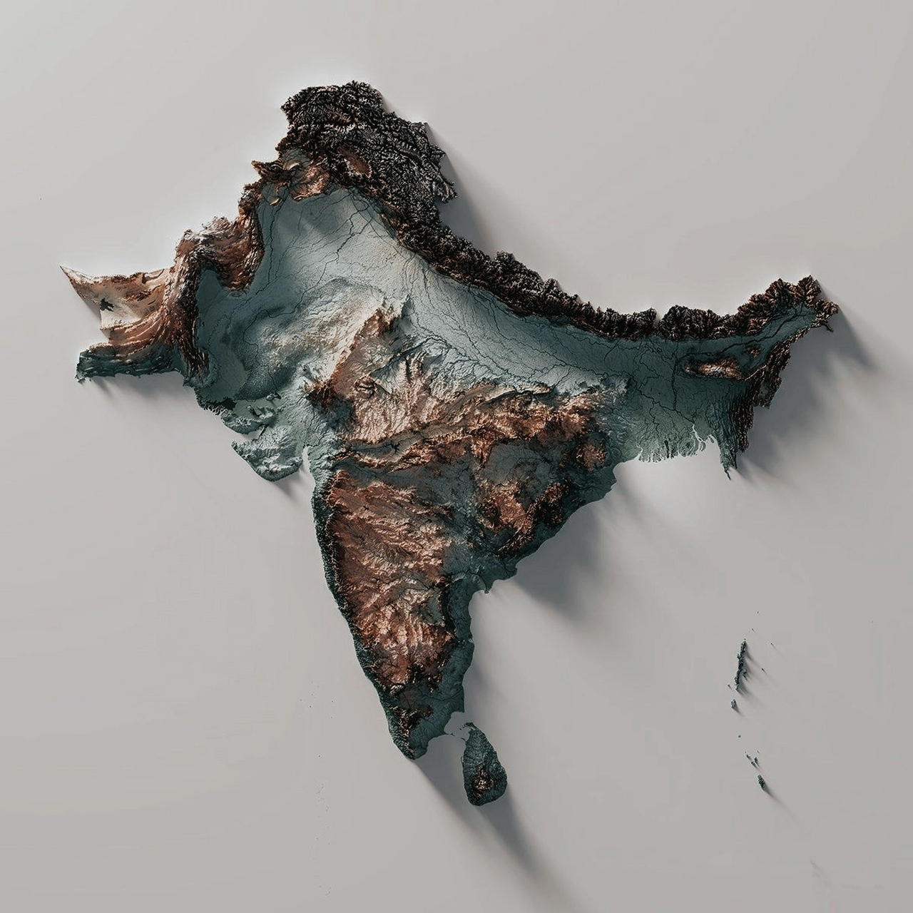 印度半岛地形示意图