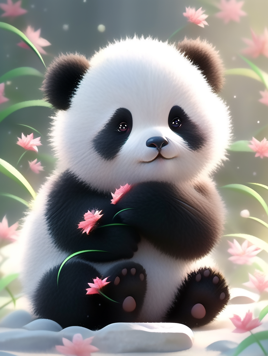 可爱大熊猫幼崽可爱头像壁纸背景图