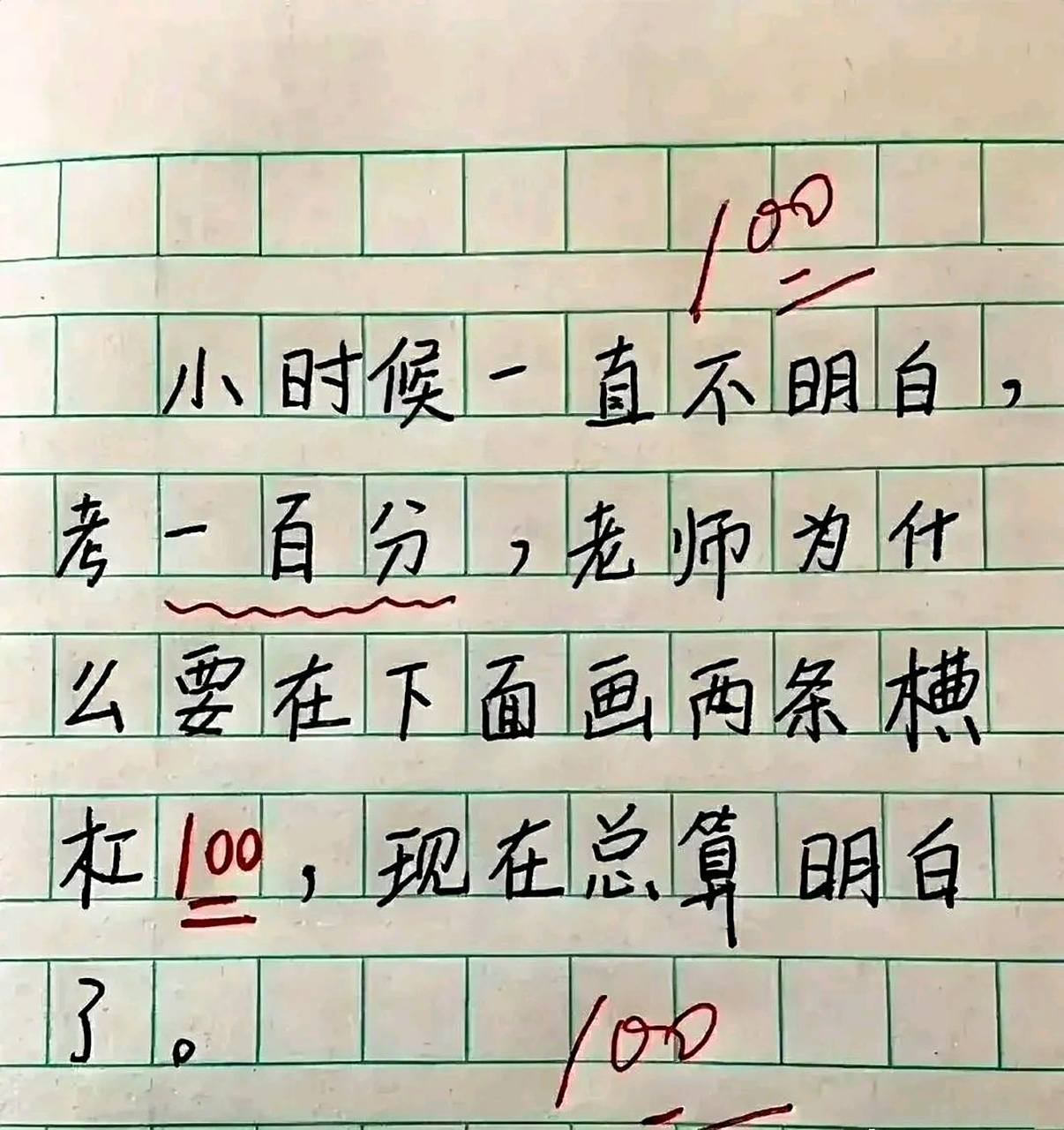 不懂就要问,老师打分数为什么要在数字下面画两条横杠?