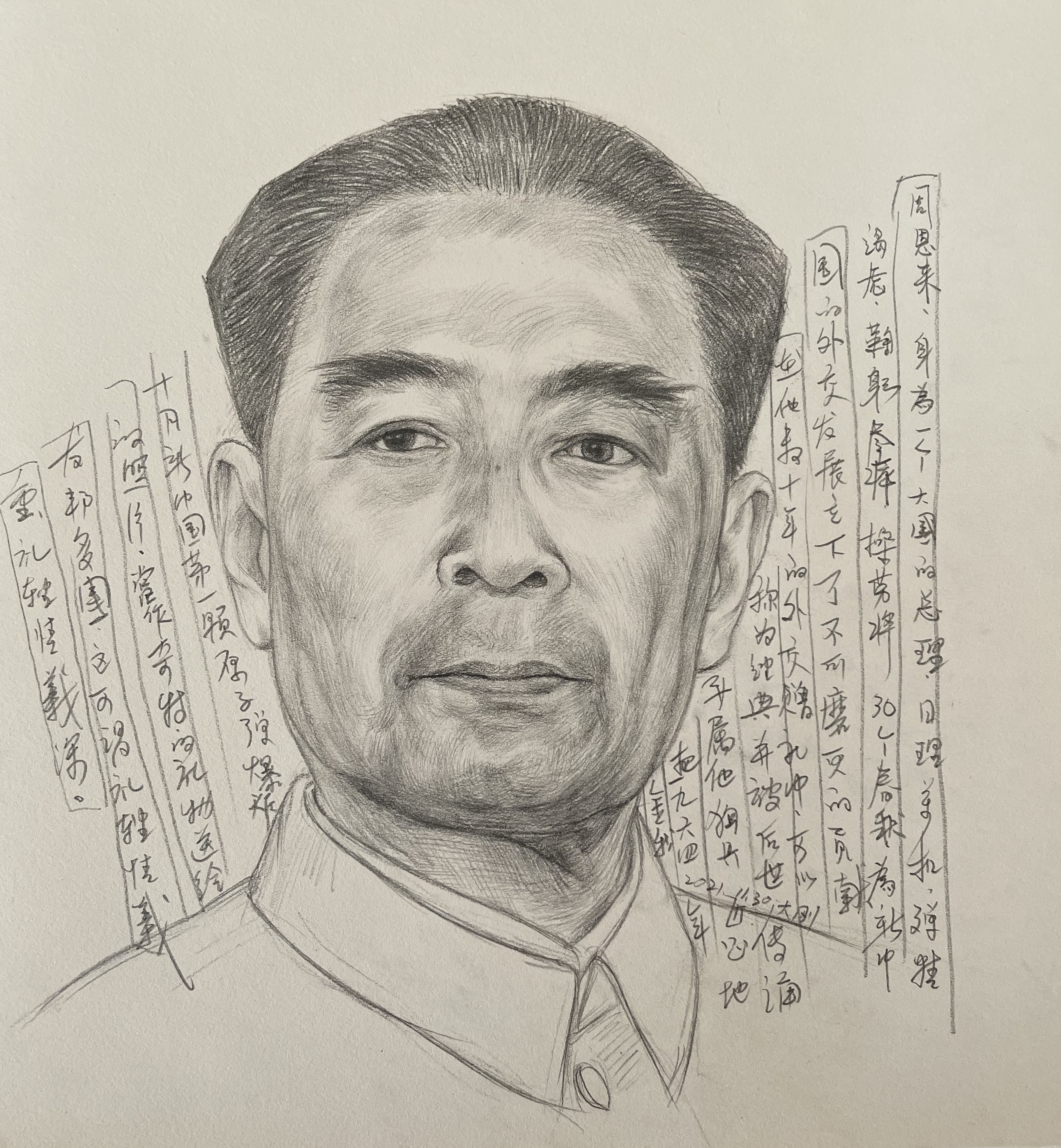 线性素描头像