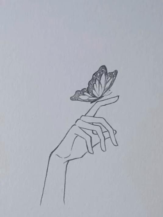 接蝴蝶的手怎么画