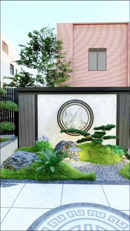 晒晒我家小院,玄关景墙设计太迷人,邻居天天来取经!-度小视