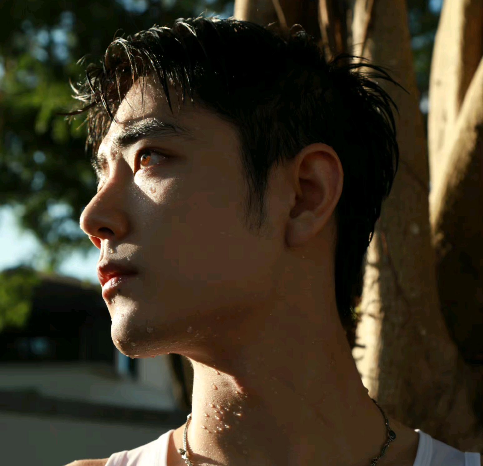 肖战泳池湿发大片1