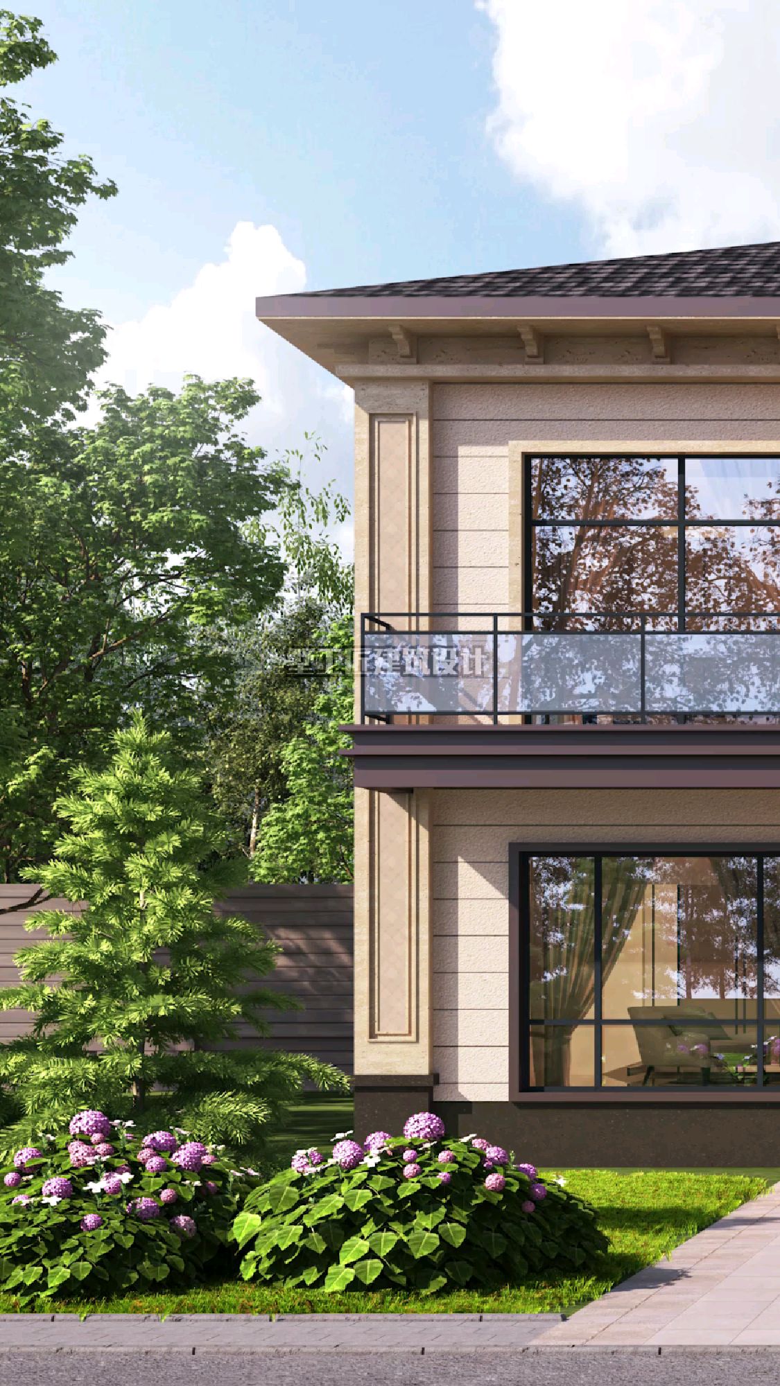 东西面宽11米,南北进深14米,农村二层自建房别墅