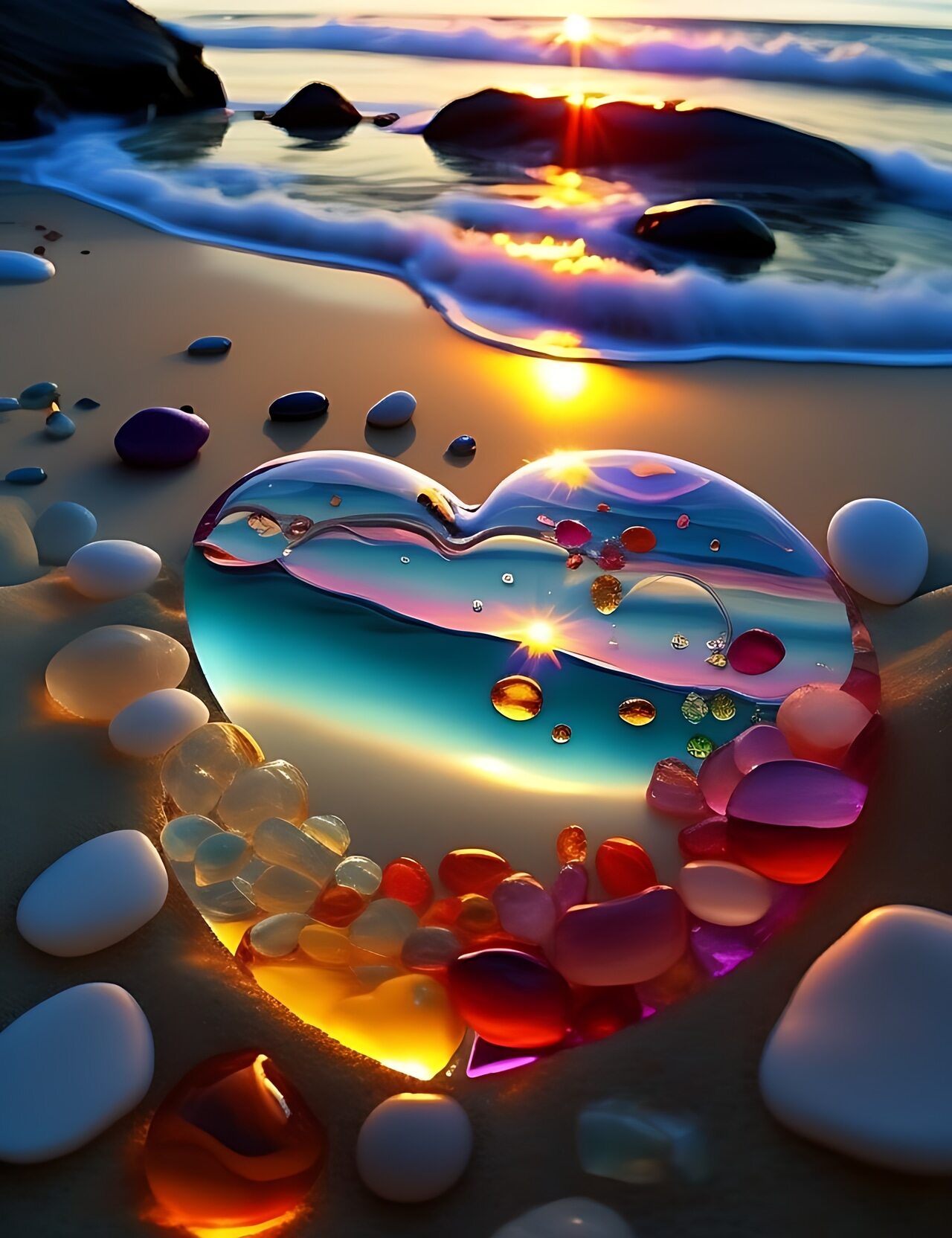 五彩斑斓的鹅卵石