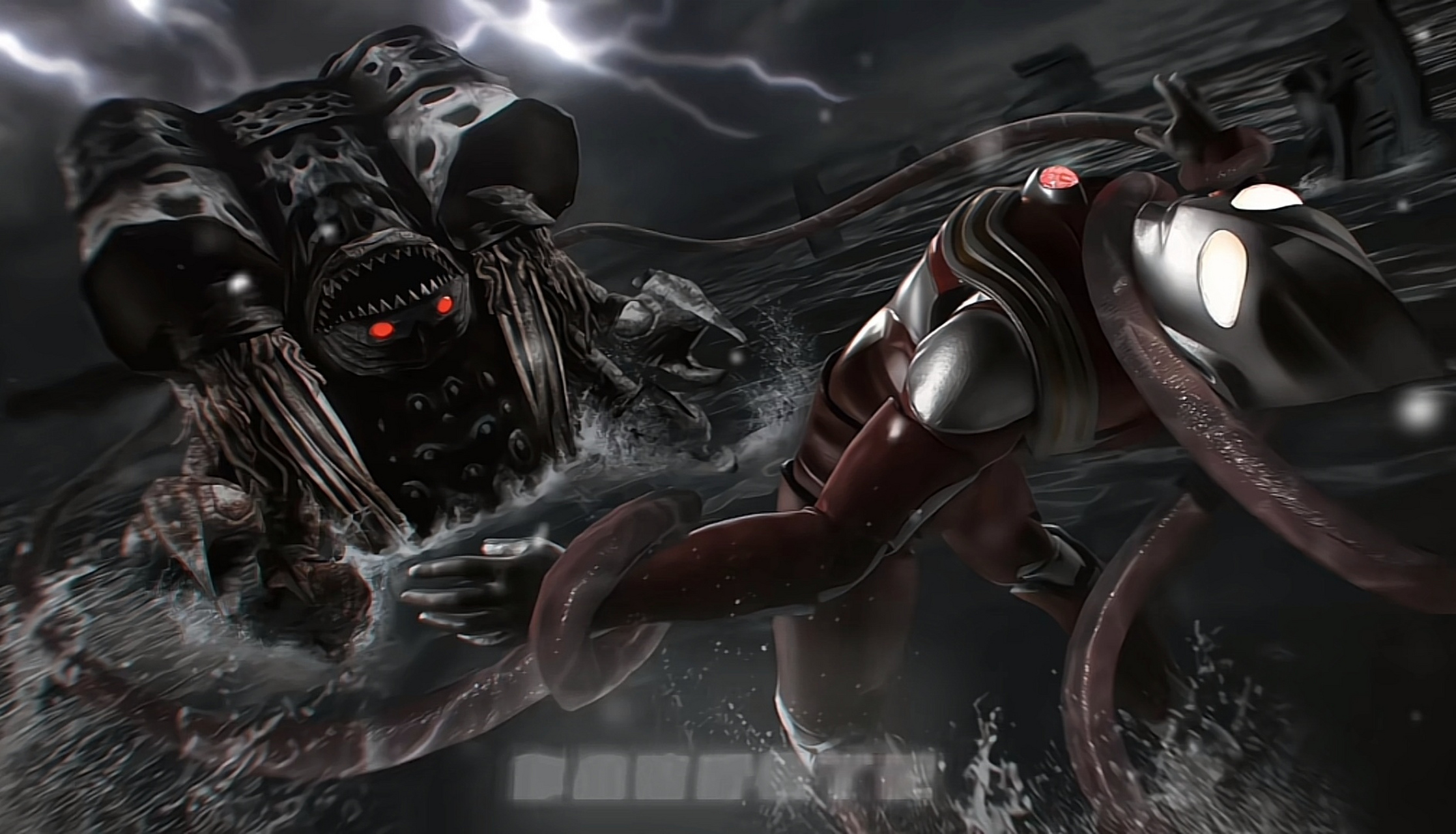 经典动漫# 这是迪迦与邪神加坦杰厄的终极一战,相比于真人版,我个人