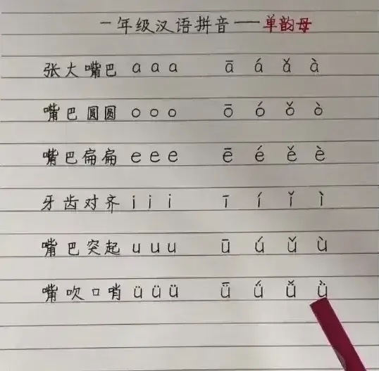 她不仅把拼音全都给整理出来了,还编写成了顺口溜,难怪孩子一入学就