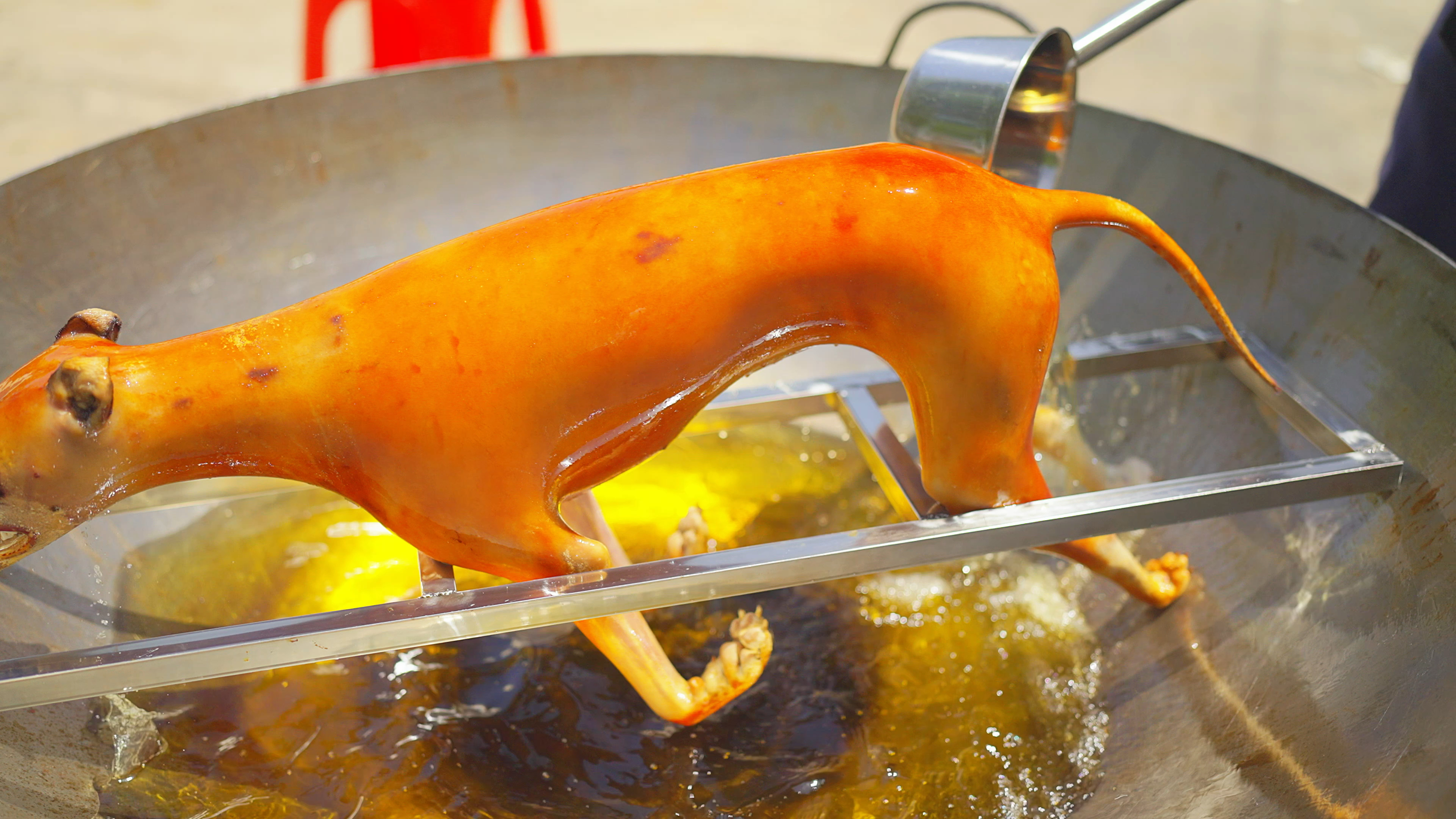 玉林脆皮狗肉制作过程