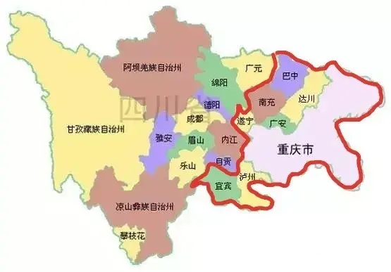 由地级市拆分为若干个区,县;二是成立三峡省,成为中心城市(不是省会
