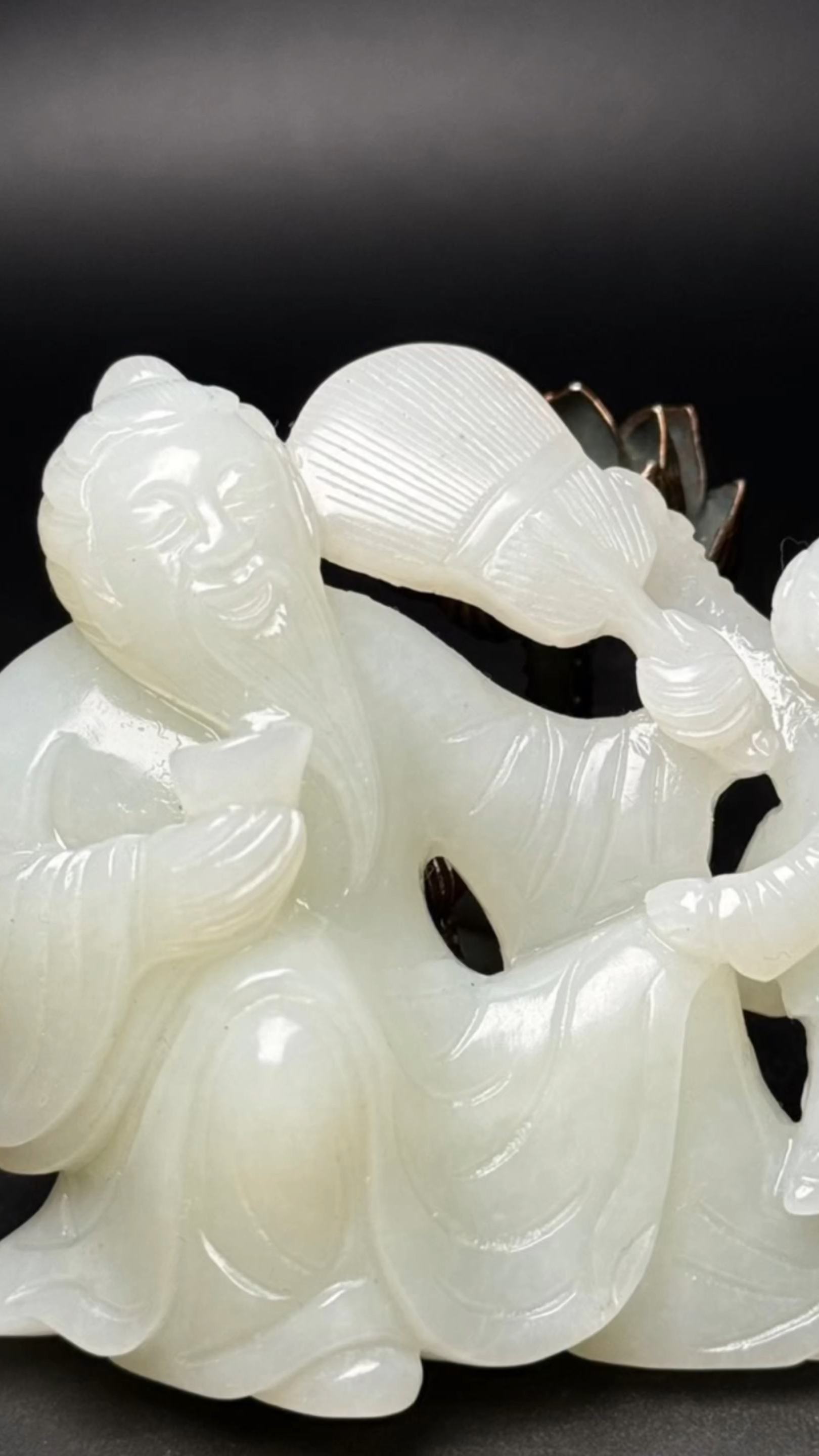 古玉老玉和田玉明清玉件,立体雕刻,老少同乐,其乐融融