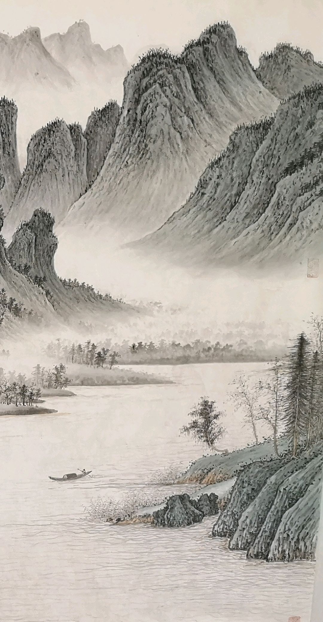 王飞涯国画作品设色山水画