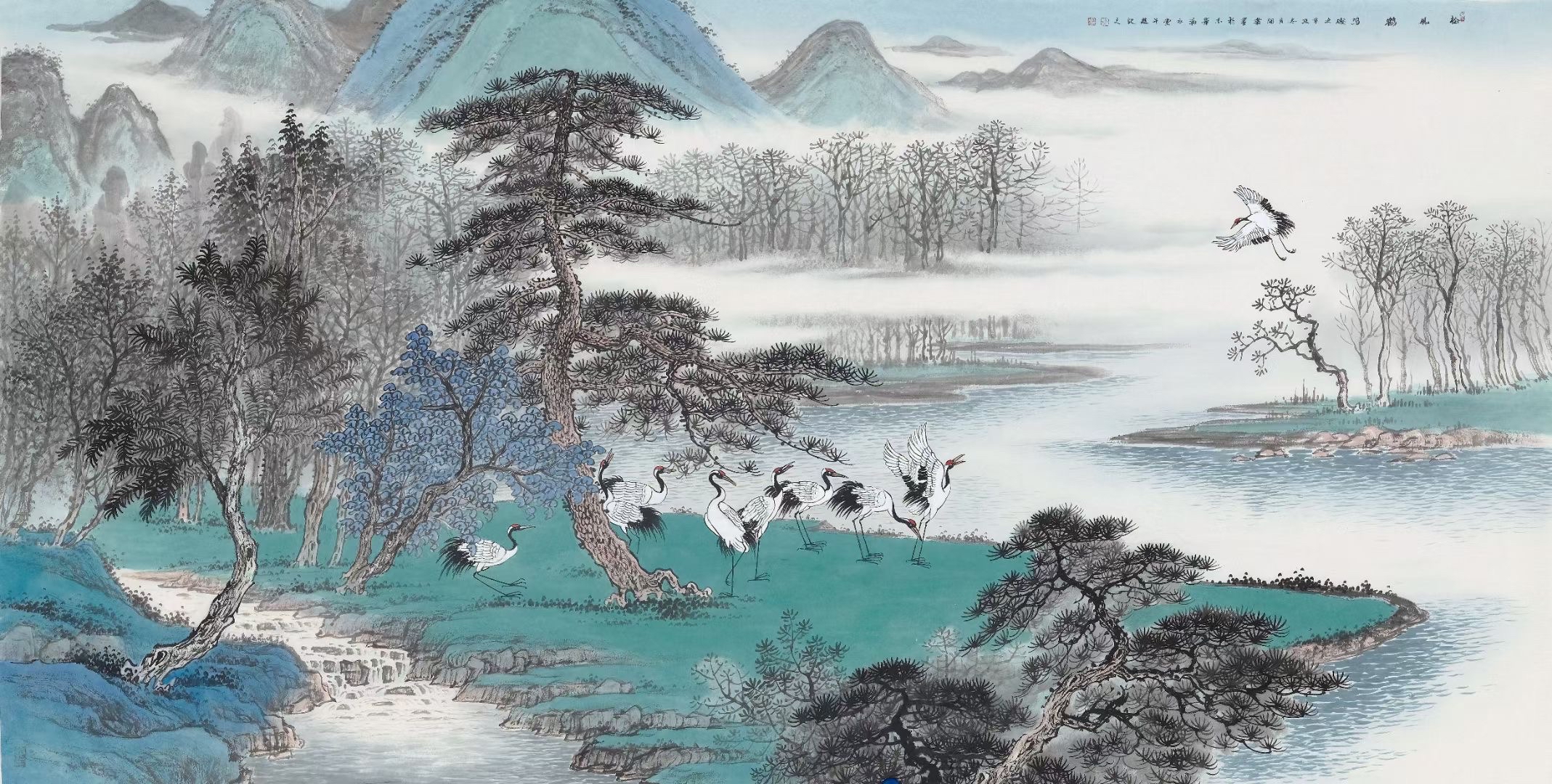 黄开丛山水画笔墨细腻,山川秀美意境深邃