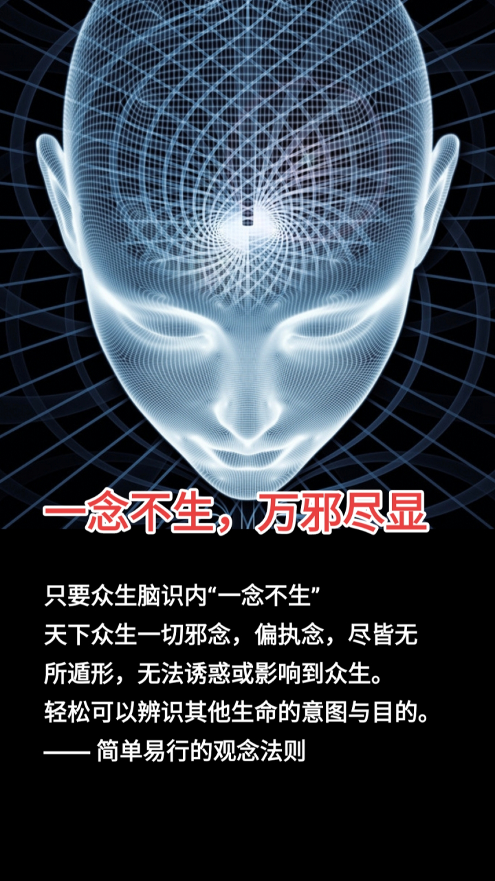 一念不生,万邪尽显.