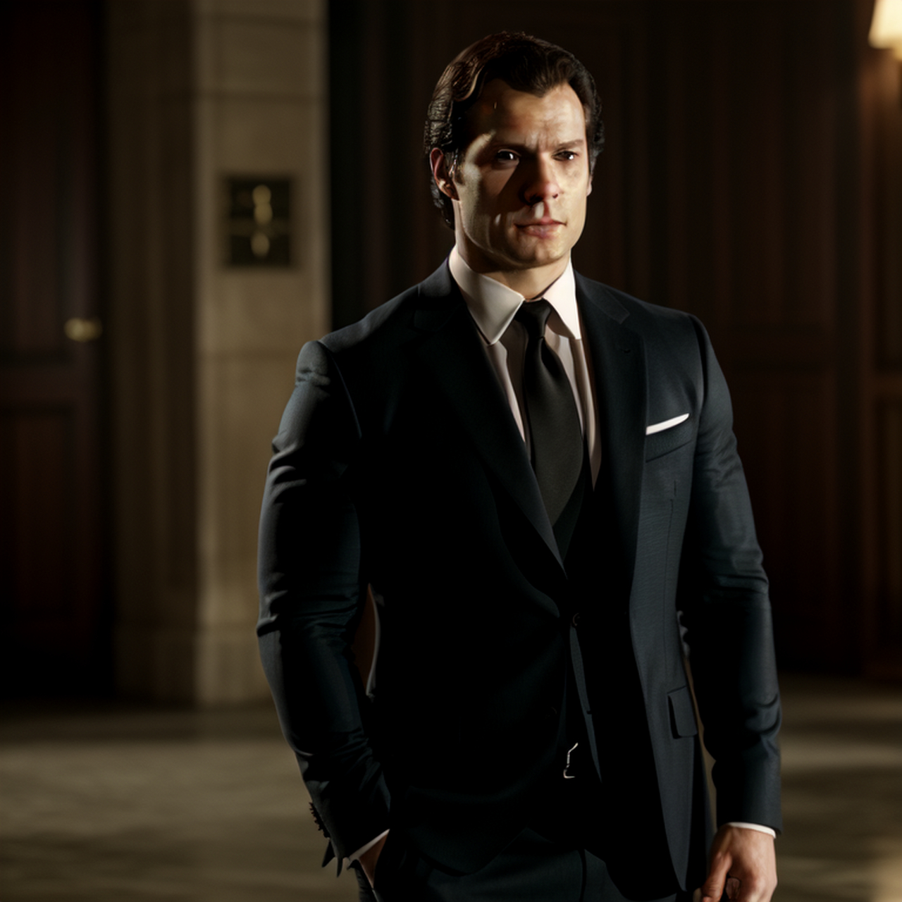 ai绘画一定对亨利卡维尔的容貌有误解,ai生成的亨利卡维尔版007真有些