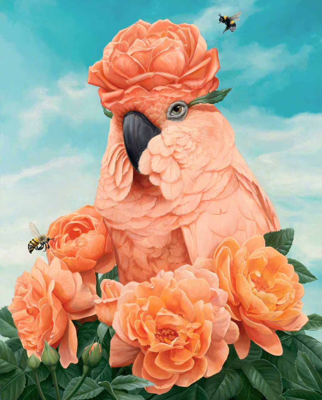 画师jon ching 绘画作品欣赏,用绚丽的色彩描绘了花朵构成的动物,独特