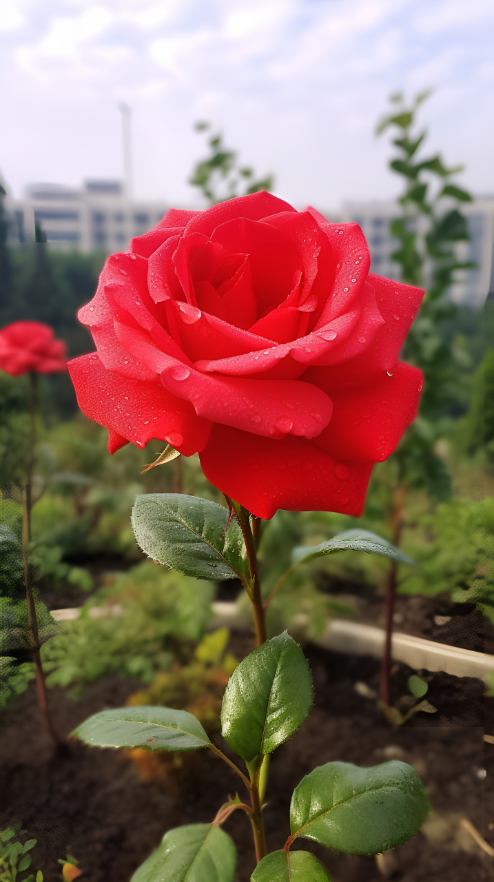 玫瑰本就是代表爱情的花卉,红色又是比较艳丽的颜色,就像爱情中一团