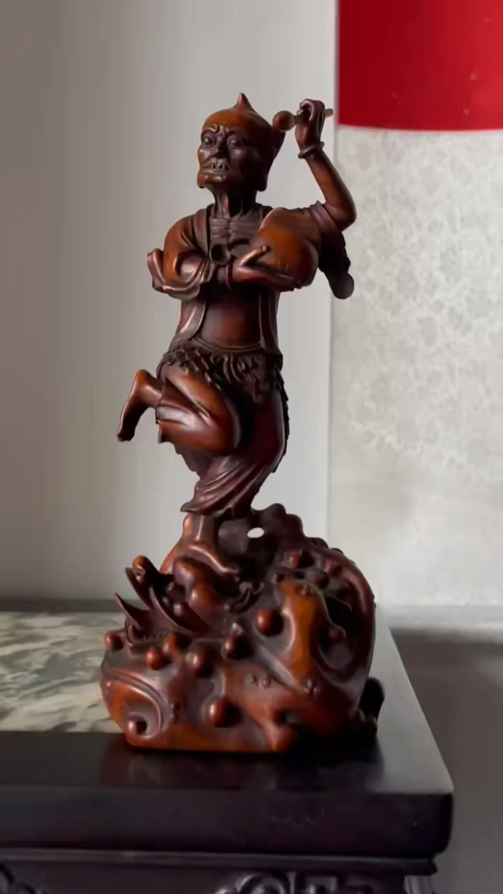 魁星点斗,黄杨木雕,文玩摆件-度小视