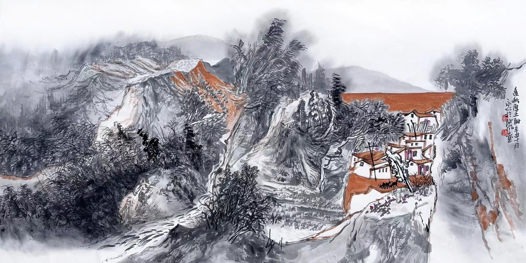 路永仁山水画作品清幽雅丽,烟云氤氲,亦古亦今