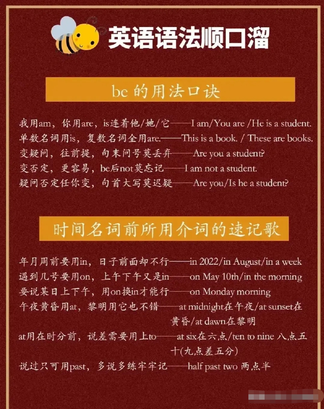 包含了各类实用的英语语法顺口溜例如有关be动词用法的口诀英语时态