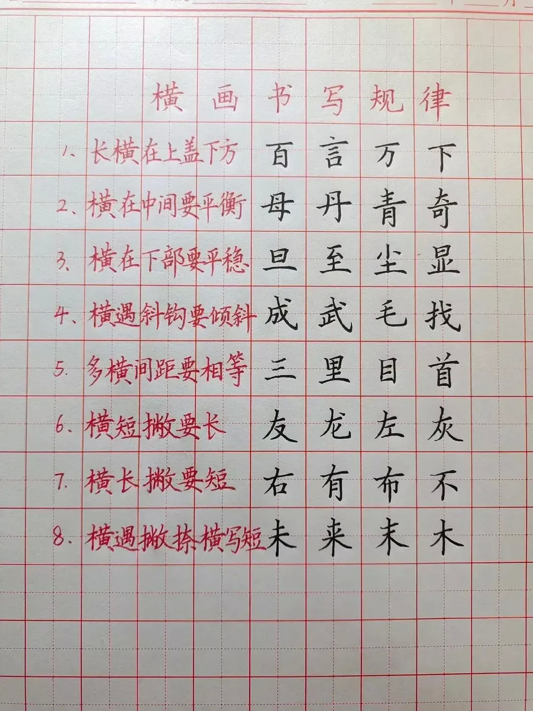 光模仿字帖是不行的要注意笔画和结构的书写规律