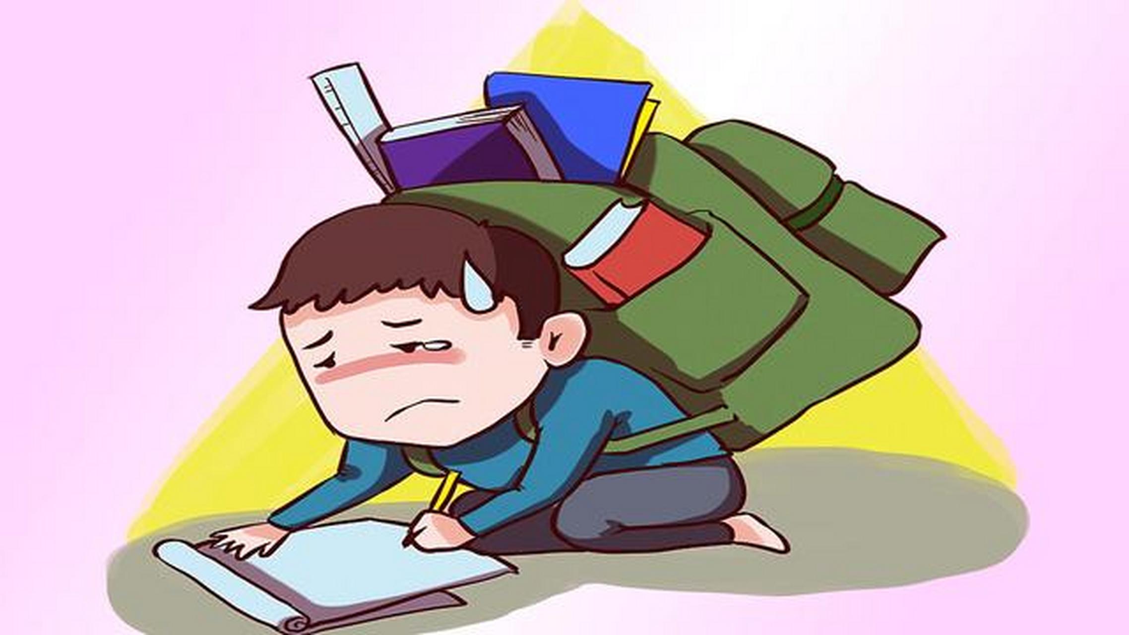 学生漫画人物压力大图片