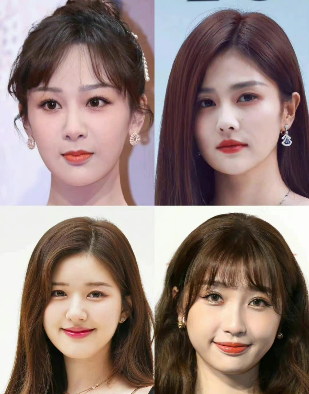 有网友统计出内娱四大美女和四大普女. 其实长相真是各花入各眼!