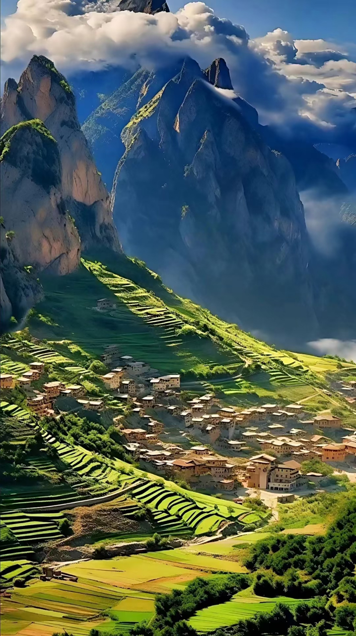 东方伊甸园的人间仙境,这个被悬崖包围的藏族小村寨,见山是山 见云是