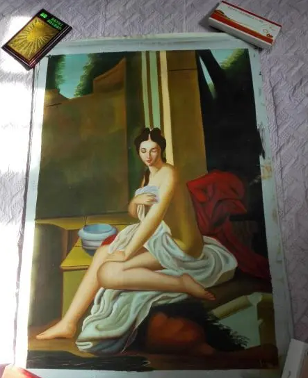 女性裸体带毛油画图片