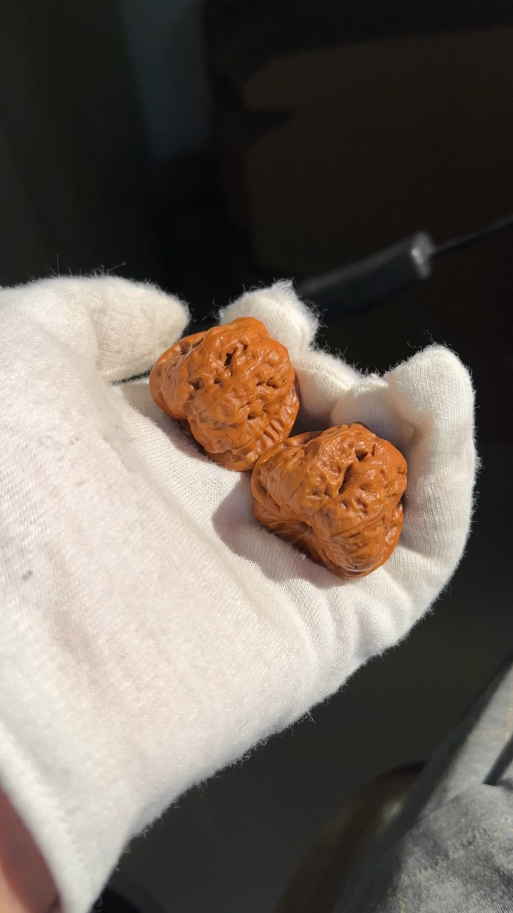 金蟾蛤蟆头核桃,盘玩几下有感觉了,文玩人不后悔!-度小视