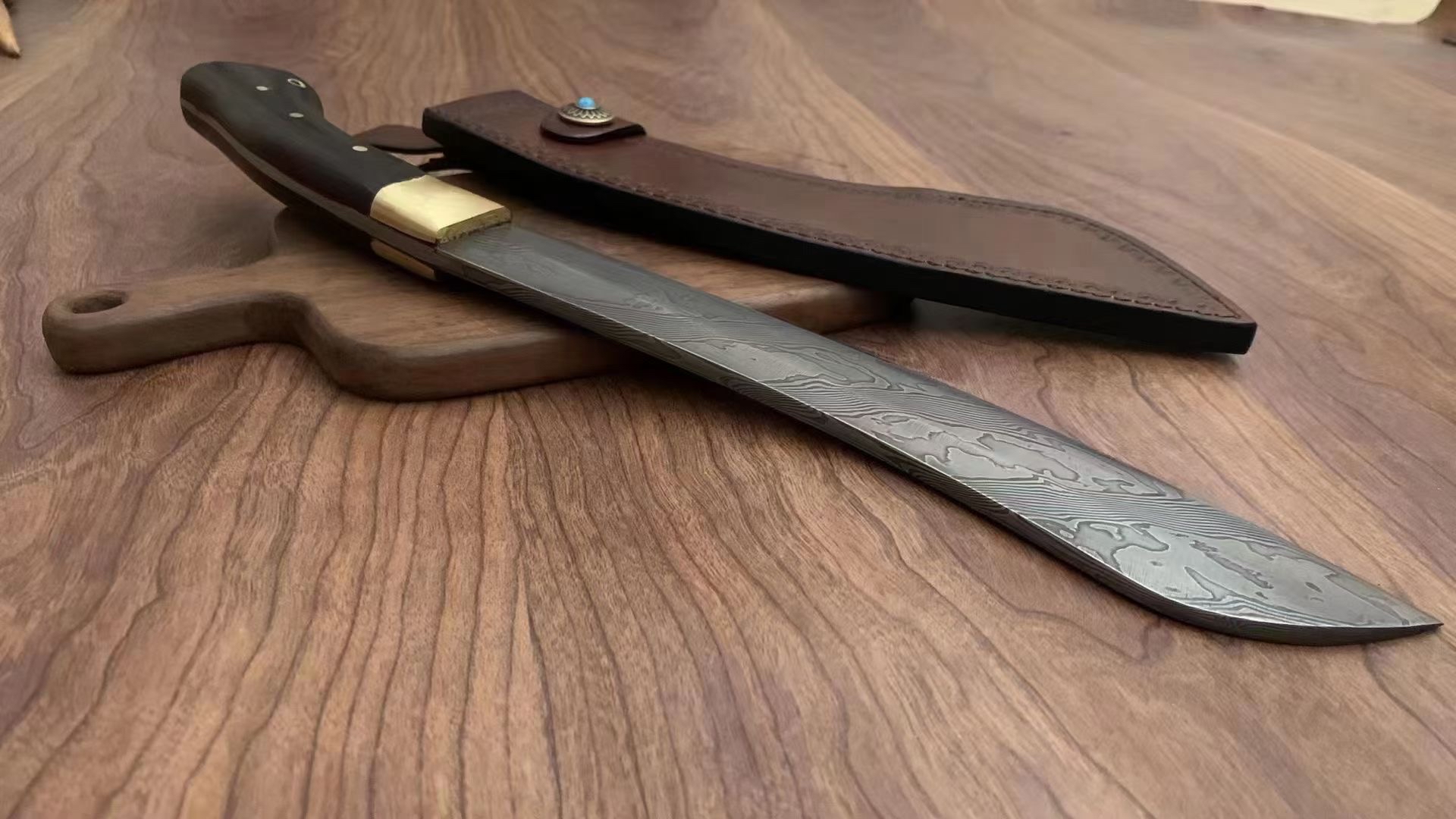 扭转纹百炼花纹钢手工打造帕兰砍刀