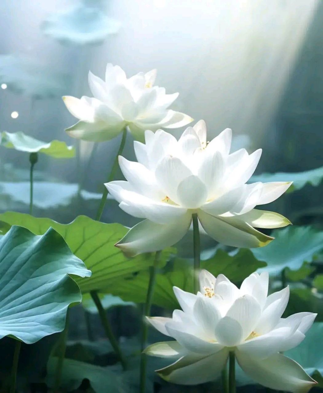 雪白的莲花-寓意好运连连