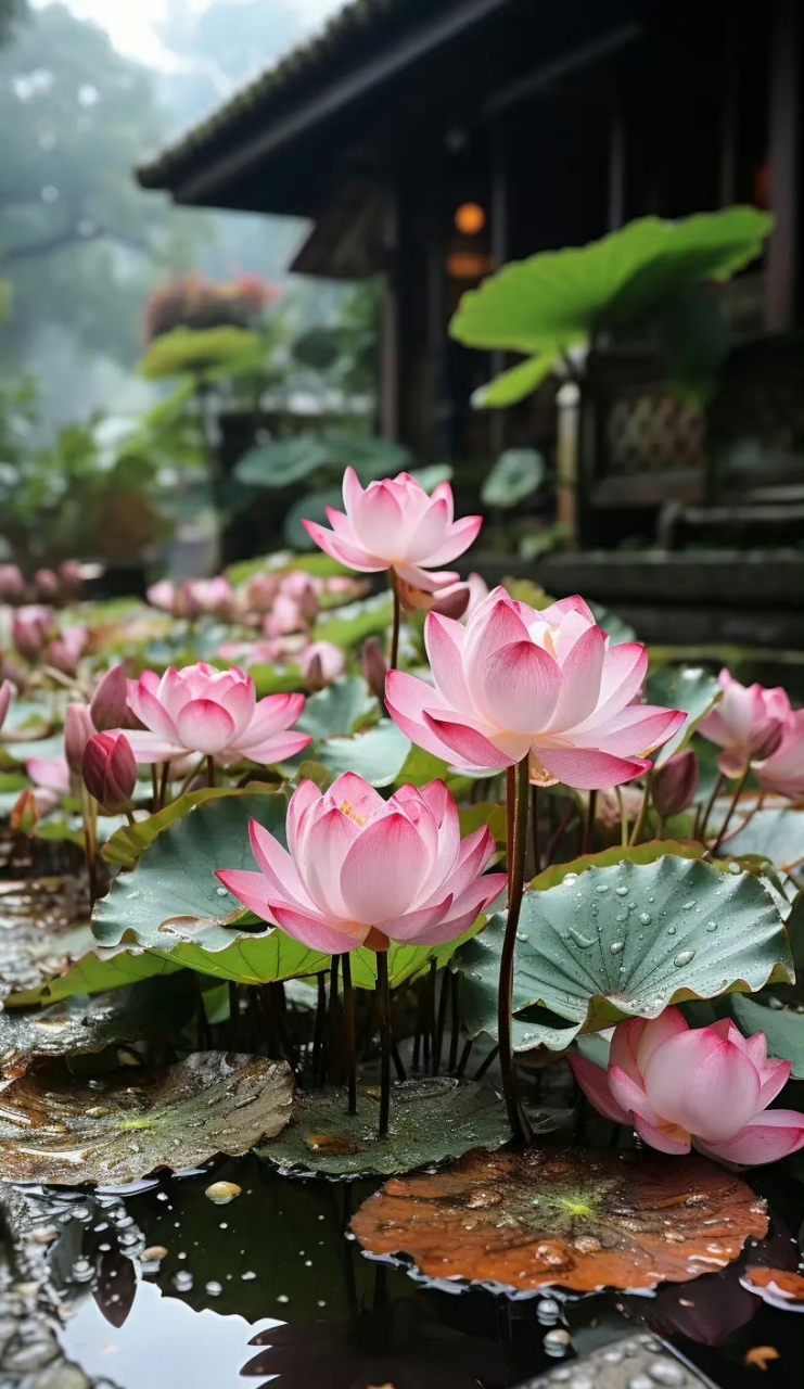 荷花亭立滿池塘!好美喔!礼赞荷花03,荷叶田田,好运连连!