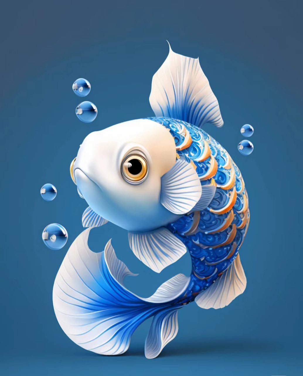 青花瓷的锦鲤附体吉祥如意啦