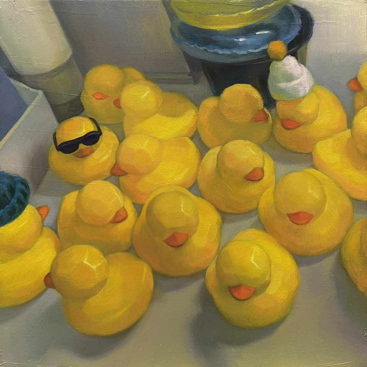 《小黄鸭》,画的真好看,很可爱的小鸭子,来自天津美院油画系硕士纵宇