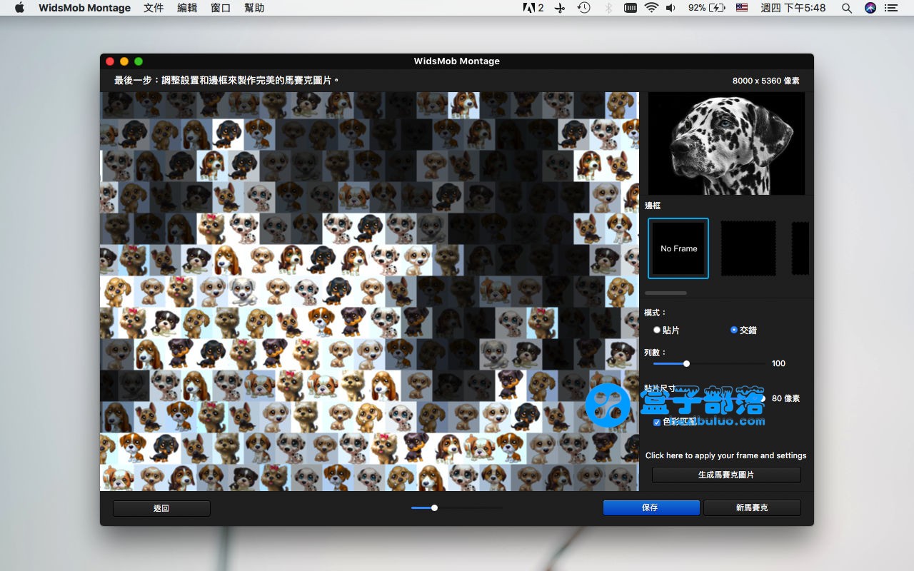 widsmobmontageformac118創建馬賽克照片
