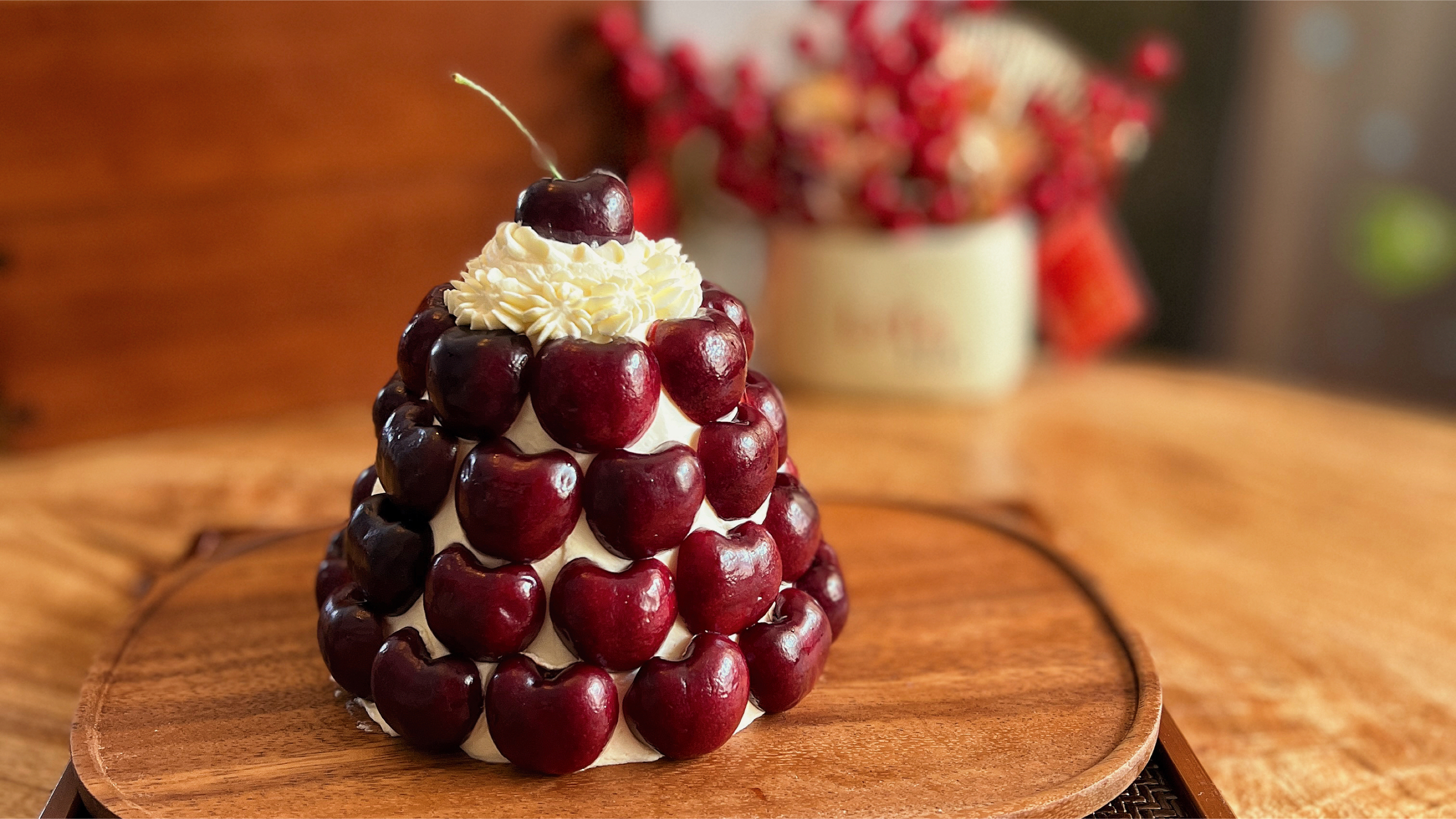 车厘子自由蛋糕,自己在家做