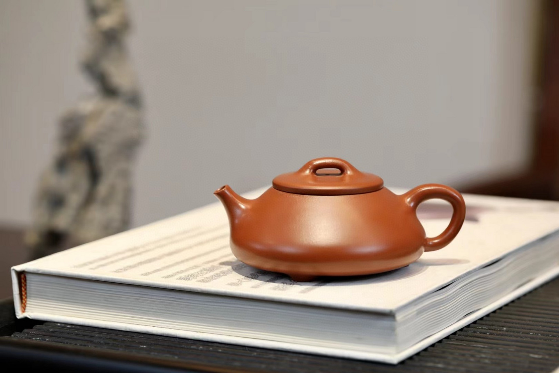 心舟石瓢|优质红皮龙|200cc|全手  器有四平八稳之势,做工考究,线条