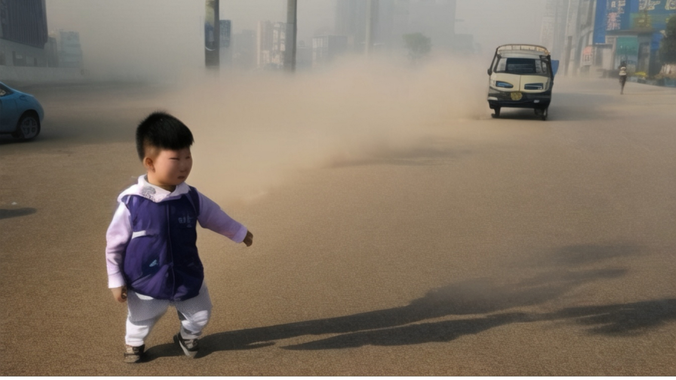 沙尘是由于气候干旱或风力强大而产生的细小沙尘或土壤颗粒物的混合物