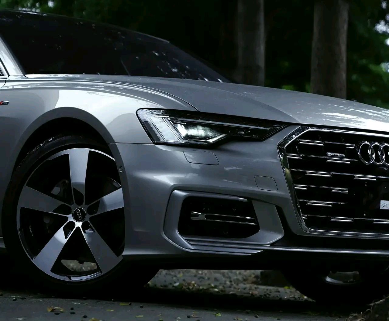 街拍新款奥迪a6,不愧是家族标杆,质感大增,3.0t quattro,大气