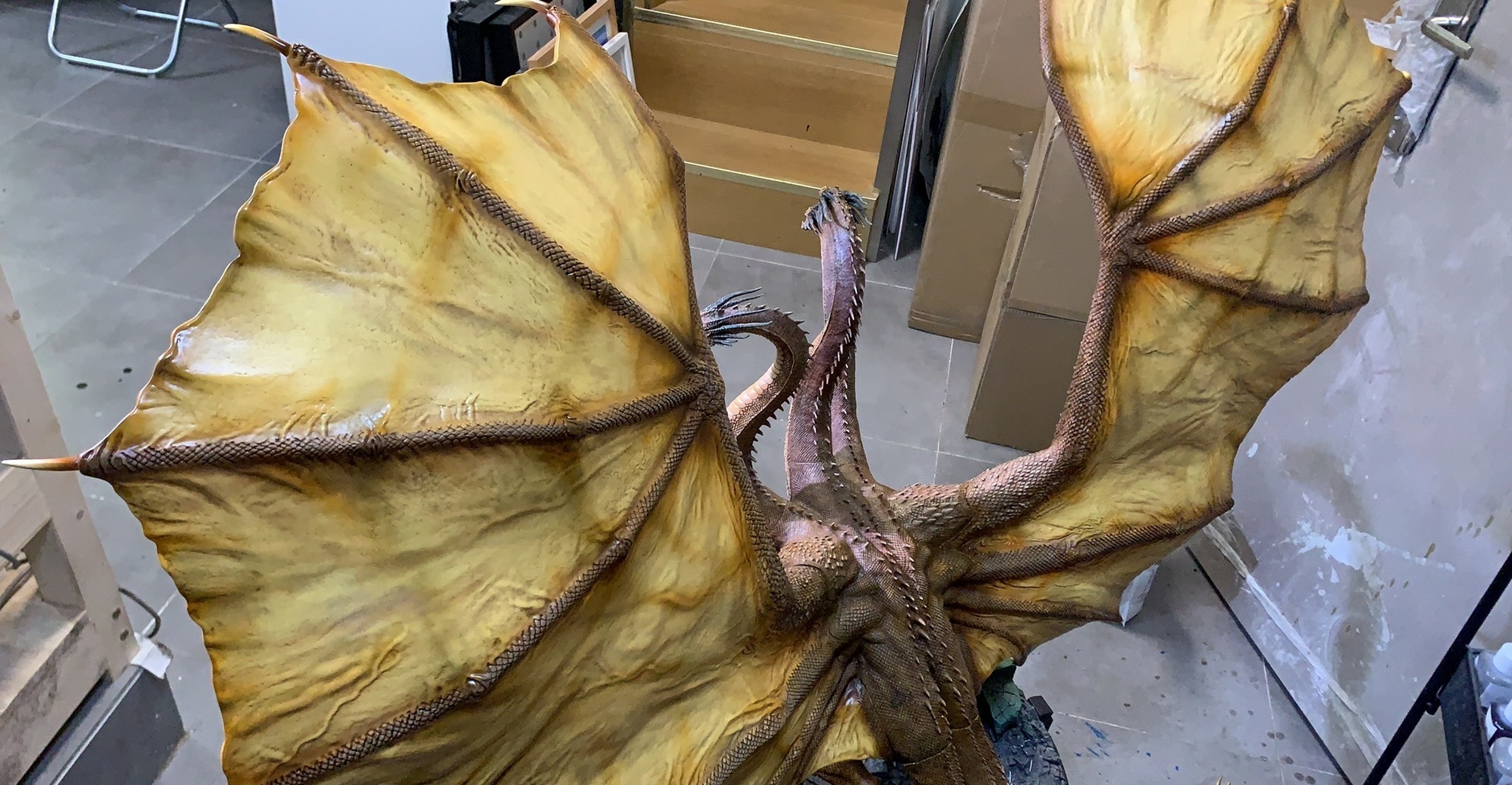 模型欣赏:怪兽王者 基多拉.by 鱼朵-大黄.#动漫# #雕塑# #模型