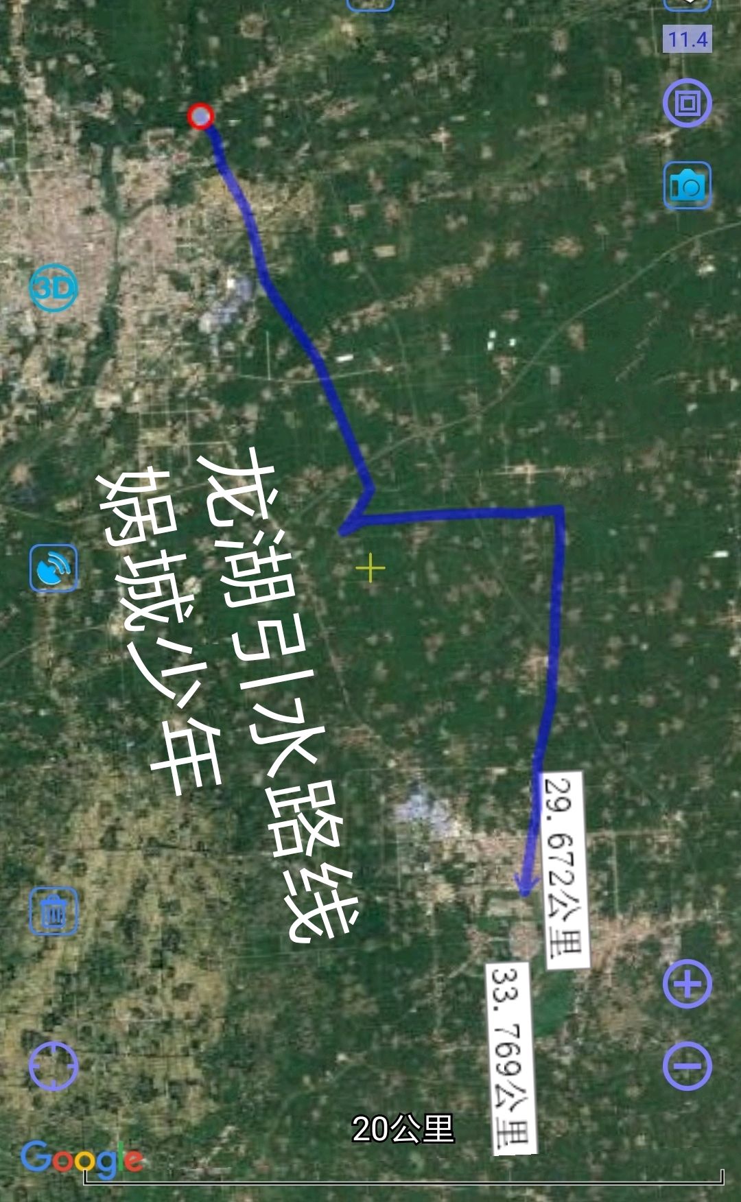 淮阳区从颍河引水补充龙湖,附示意图